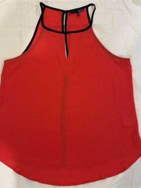 Ro & De Red Halter Camisole with Black Trim